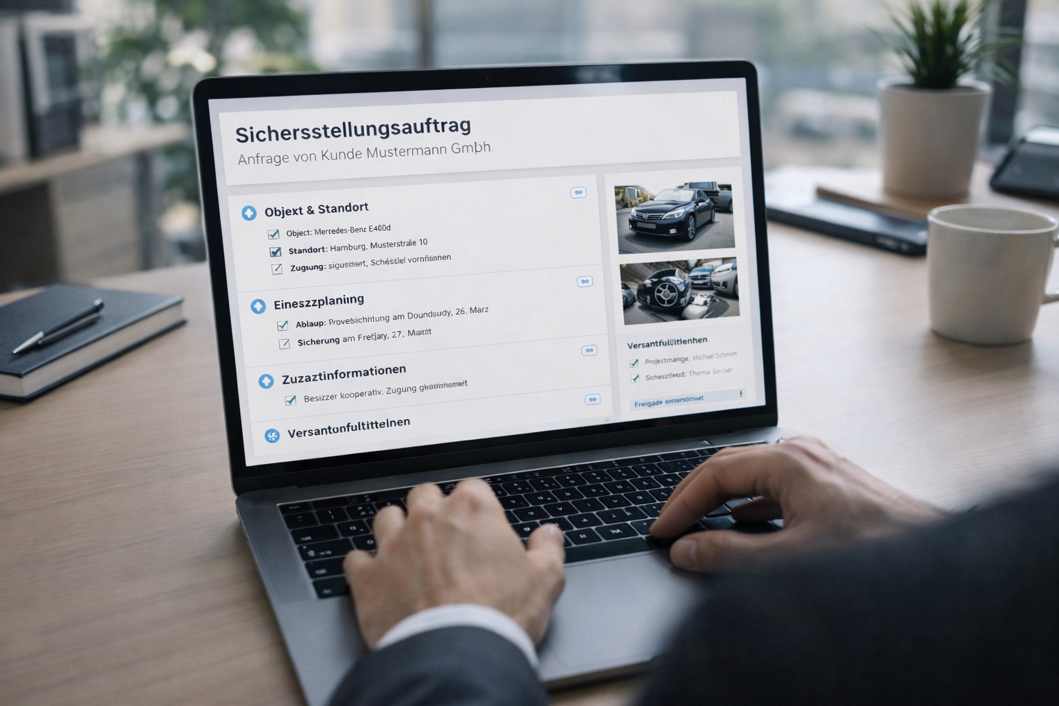 Digitale Dokumentation eines Sicherstellungsauftrags